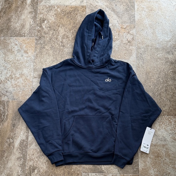 ALO Yoga Tops - NWT ALO Yoga Navy Accolade Hoodie | Sz S
